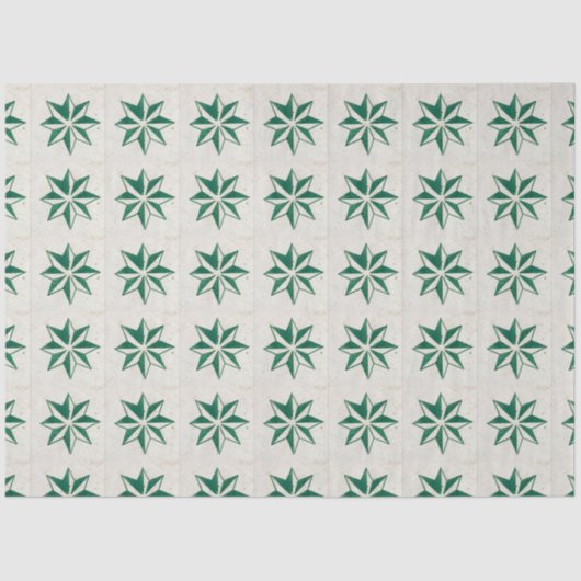 Portugees Azulejos Star Green Decoupage Tissuepapier (Voorkant)