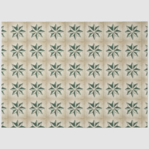  Portugees Azulejos Star Green Decoupage Tissuepapier