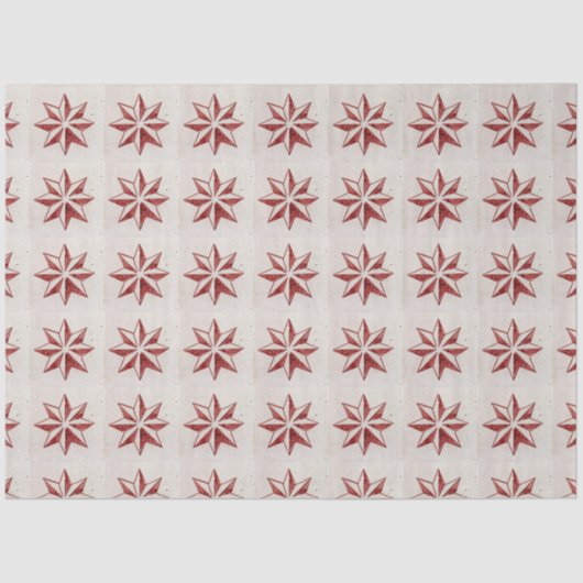  Portugees Azulejos Star Red Decoupage Tissuepapier (Voorkant)