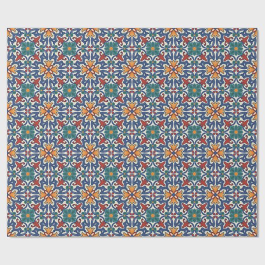  Portugees Azulejos Tile Pattern Cadeaupapier (Vlak)