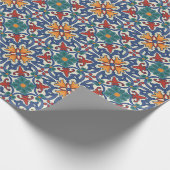  Portugees Azulejos Tile Pattern Cadeaupapier (Hoek)