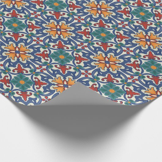 Portugees Azulejos Tile Pattern Cadeaupapier (Hoek)