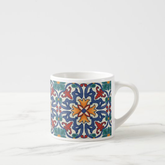 Portugees Azulejos Tile Pattern Espresso Kop (Rechts)