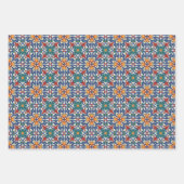 Portugees Azulejos Tile Pattern Inpakpapier Vel (Voorkant 2)