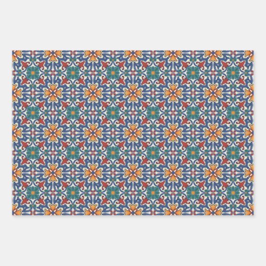  Portugees Azulejos Tile Pattern Inpakpapier Vel (Voorkant 2)