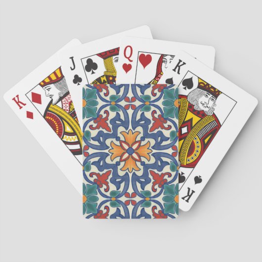 Portugees Azulejos Tile Pattern Pokerkaarten (Achterkant)
