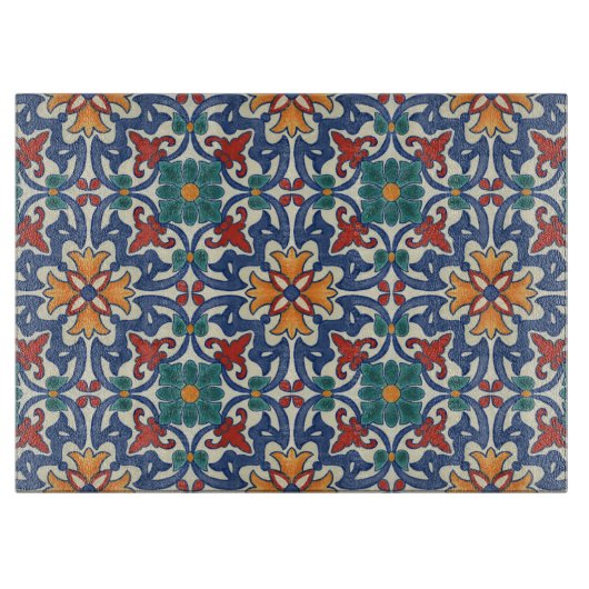Portugees Azulejos Tile Pattern Snijplank (Voorkant)