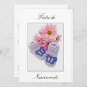 Portugees: Baby shower / Convite Chá de Bebe Kaart (Voorkant / Achterkant)