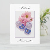 Portugees: Baby shower / Convite Chá de Bebe Kaart (Staand voorkant)