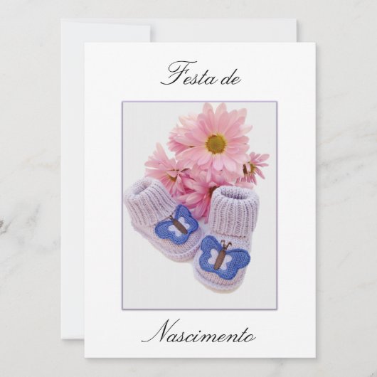 Portugees: Baby shower / Convite Chá de Bebe Kaart (Voorkant)