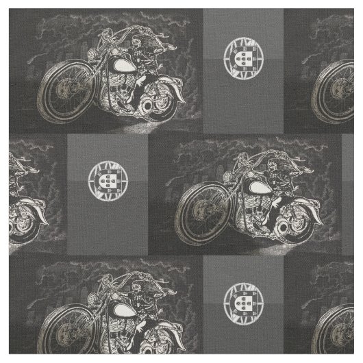 Portugees biker design stof (Close Up)