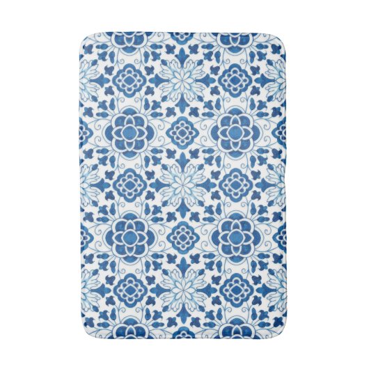 Portugees blauw Azulejos Tile Pattern Badmat (Voorkant Verticaal)