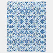 Portugees blauw Azulejos Tile Pattern Fleece Deken (Voorkant)