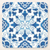 Portugees blauw Azulejos Tile Pattern Kartonnen Onderzetters (Voorkant)