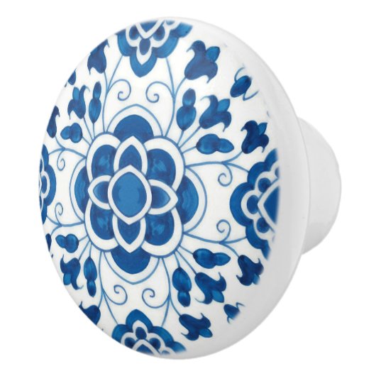  Portugees blauw Azulejos Tile Pattern Keramische Knop (Rechts)