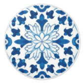  Portugees blauw Azulejos Tile Pattern Keramische Knop (Voorkant)