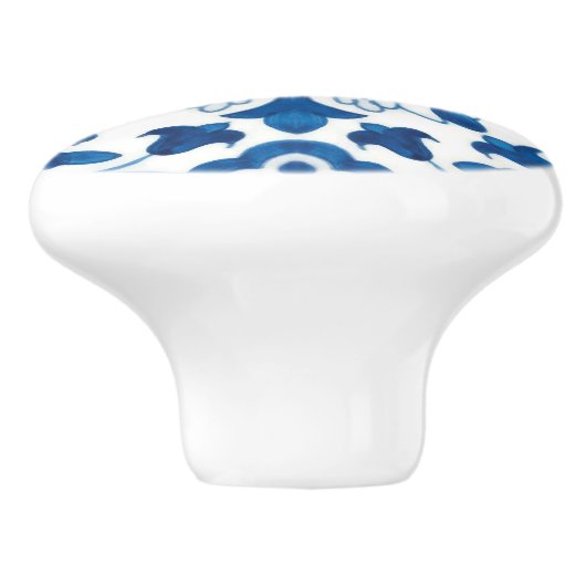 Portugees blauw Azulejos Tile Pattern Keramische Knop (Zijkant)