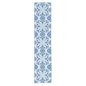  Portugees blauw Azulejos Tile Pattern Korte Tafelloper (Voorkant)