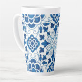 Portugees blauw Azulejos Tile Pattern Latte Mok (Linkerhoek)