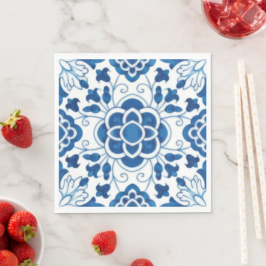 Portugees blauw Azulejos Tile Pattern Servet (Insitu)
