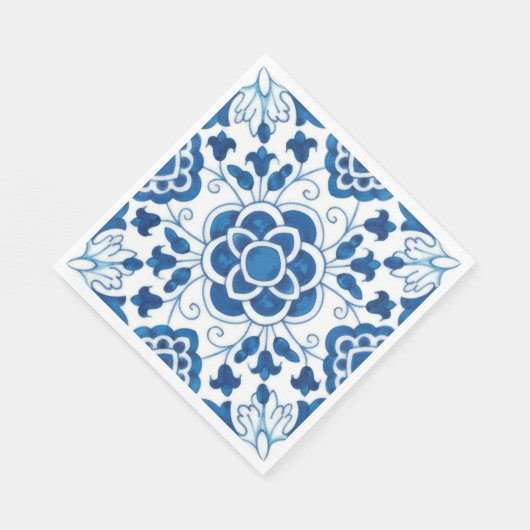  Portugees blauw Azulejos Tile Pattern Servet (Hoek)