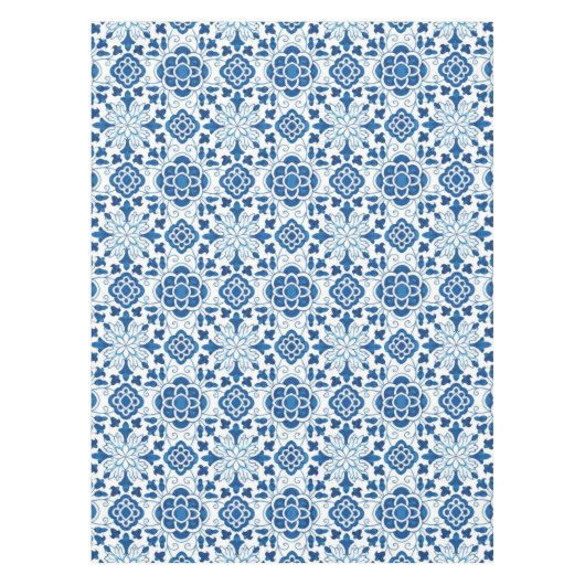 Portugees blauw Azulejos Tile Pattern Tafelkleed (Voorkant)