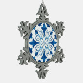 Portugees blauw Azulejos Tile Pattern Tin Sneeuwvlok Ornament (Links)