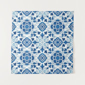  Portugees blauw Azulejos Tile Pattern Wandkleed (Voorkant (horizontaal))