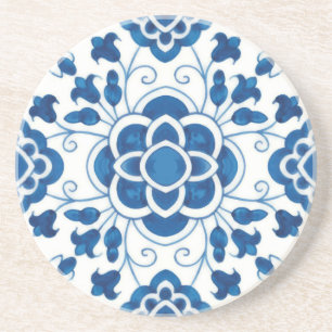 Portugees blauw Azulejos Tile Pattern Zandsteen Onderzetter