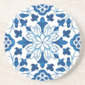  Portugees blauw Azulejos Tile Pattern Zandsteen Onderzetter (Voorkant)
