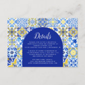 Portugees blauw geel wit Tegels boog bruiloft Informatiekaartje (Voorkant)
