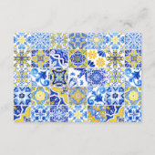 Portugees blauw geel wit Tegels boog bruiloft Informatiekaartje (Achterkant)