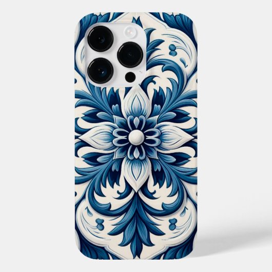 Portugees blauw Hoesje-Mate iPhone case (Achterkant)