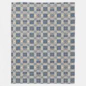 Portugees blauw tegel design fleece deken (Voorkant)