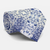 Portugees blauw tegel design stropdas (Opgerold)