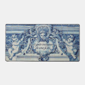 Portugees blauw tegel met twee engelen bureaumat (Voorkant)