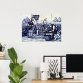 Portugees blauw Tegel Poster Grape Harvest :Azulej (Thuiskantoor)
