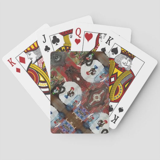 Portugees blauw tegel speelkaarten (Achterkant)