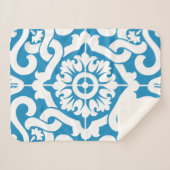Portugees blauw tegels 1 sherpa deken (Voorkant (horizontaal))