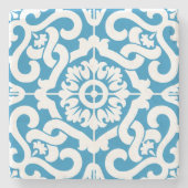 Portugees blauw tegels 1 stenen onderzetter (Voorkant)