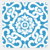 Portugees blauw tegels 1 vierkante sticker (Voorkant)