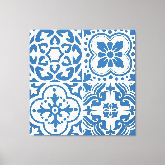 Portugees blauw tegels 2 canvas afdruk (Voorkant)