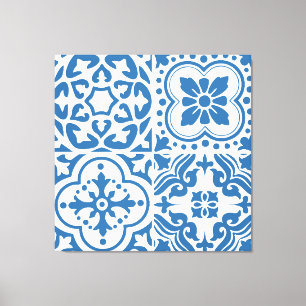 Portugees blauw tegels 2 canvas afdruk