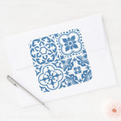 Portugees blauw tegels 2 vierkante sticker (Envelop)