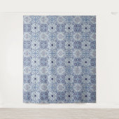 Portugees blauw tegels achtergrond wandkleed (Voorkant)