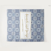 Portugees blauw tegels Bruiloft achtergrond Wandkleed (Voorkant (horizontaal))