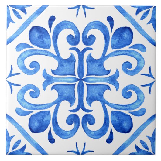 Portugees Blauw Wit Azulejo Tegeltje (Voorkant)