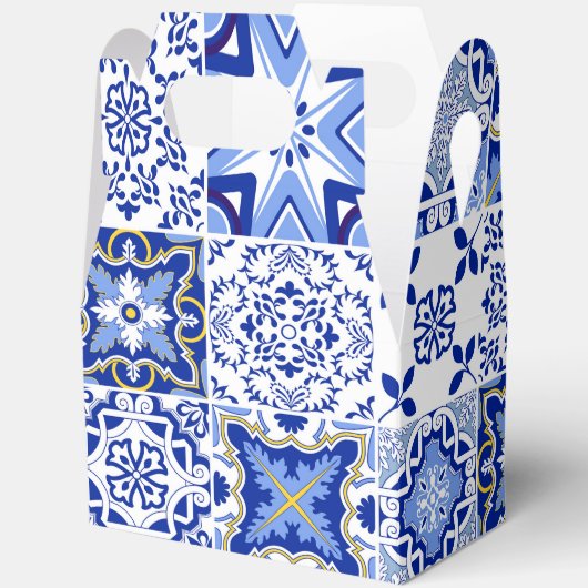 Portugees blauw-wit tegelpatroon gunstcadeau doos bedankdoosjes (Open)