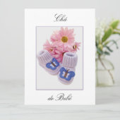 Portugees: Botinhas: Convite Chá de Bebe Kaart (Staand voorkant)