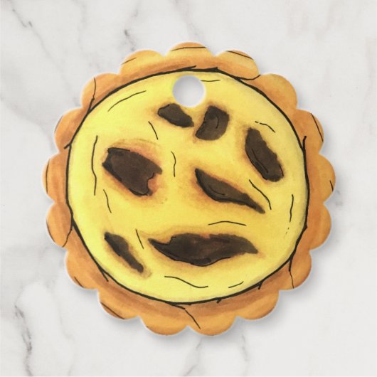 Portugees Custard Egg Tart Pastel Pastéis de Nata Bedankjes Labels (Voorkant)
